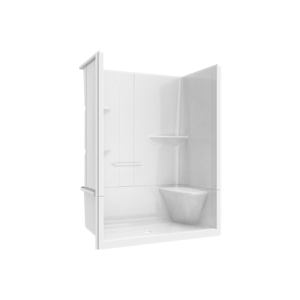 Maax Camelia SH-6034 Acrylic Alcove Left and Right Molded Seat Two-Piece Shower in White - image 40
