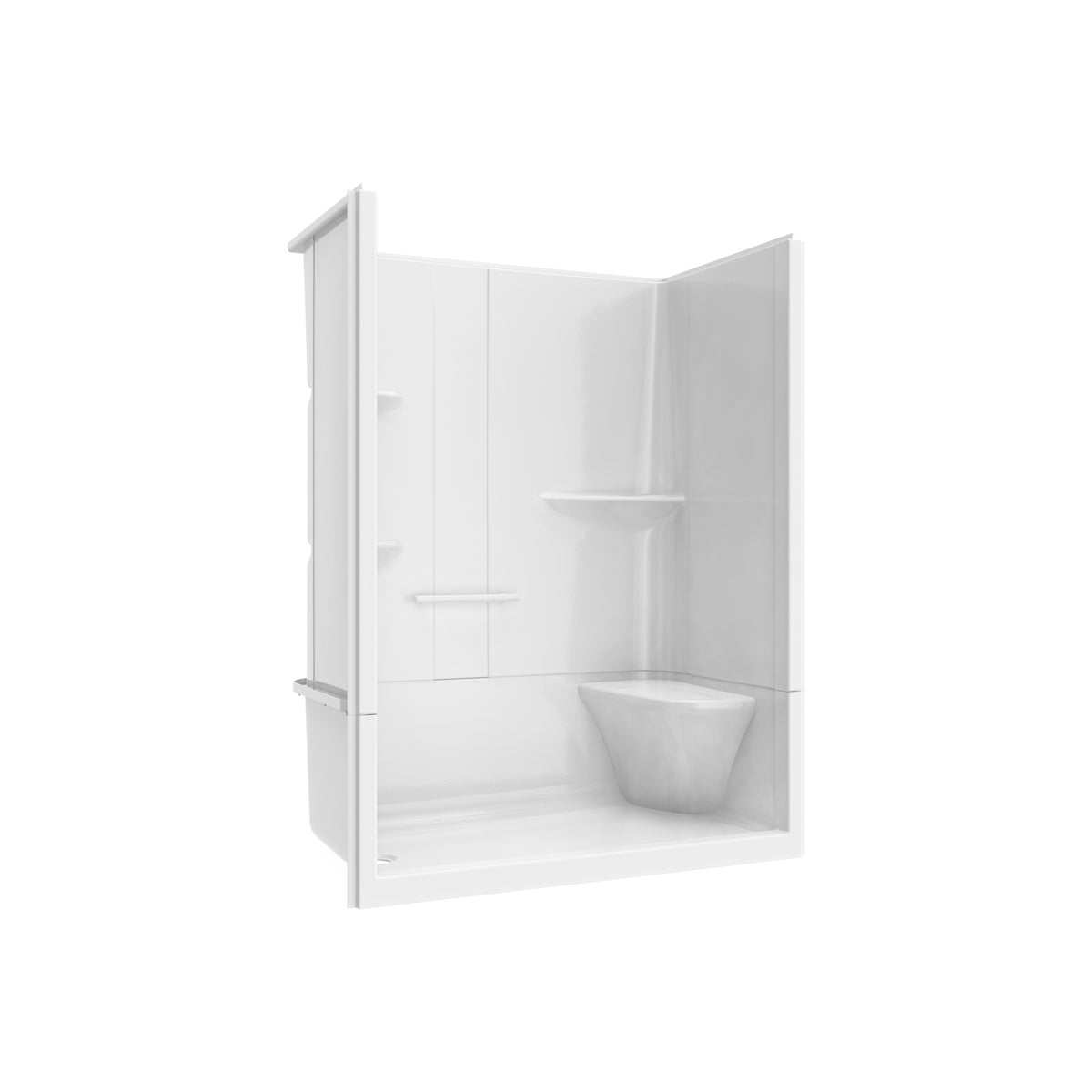 Maax Camelia SH-6034 Acrylic Alcove Left and Right Molded Seat Two-Piece Shower in White - image 5