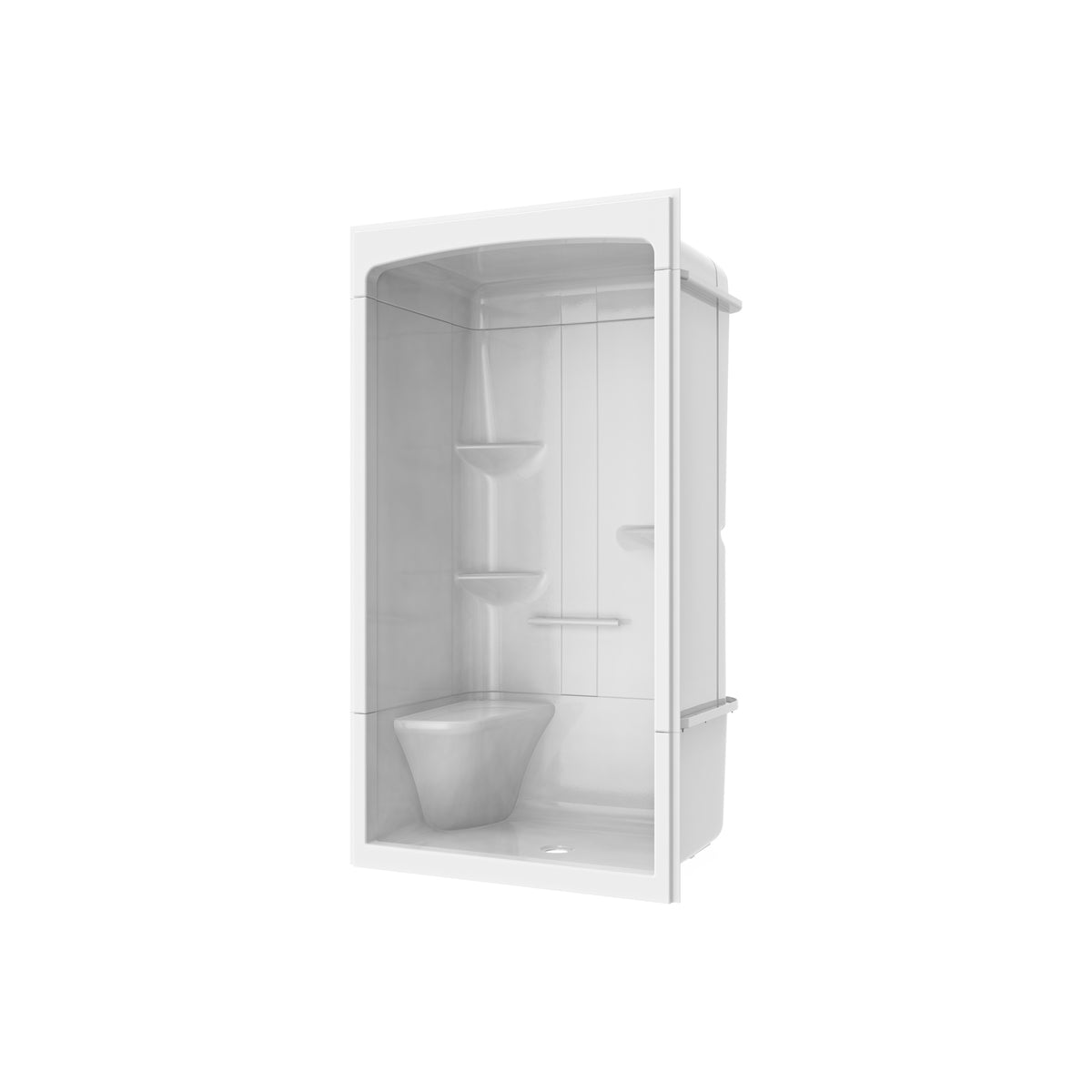 Maax Camelia SHR-4834 Acrylic Alcove Center Drain Left Molded Seat Three-Piece Shower in White - image 10