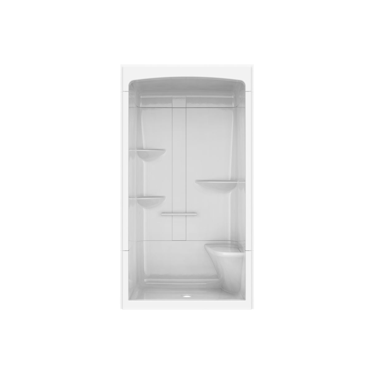 Maax Camelia SHR-4834 Acrylic Alcove Center Drain Left Molded Seat Three-Piece Shower in White - image 13