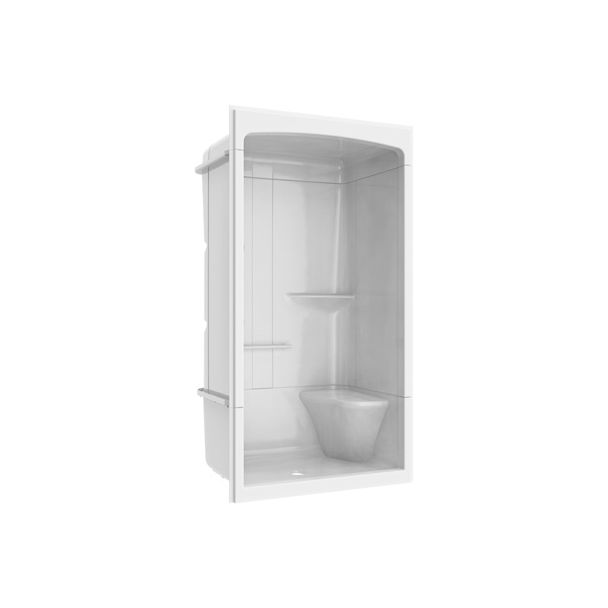 Maax Camelia SHR-4834 Acrylic Alcove Center Drain Left Molded Seat Three-Piece Shower in White - image 15
