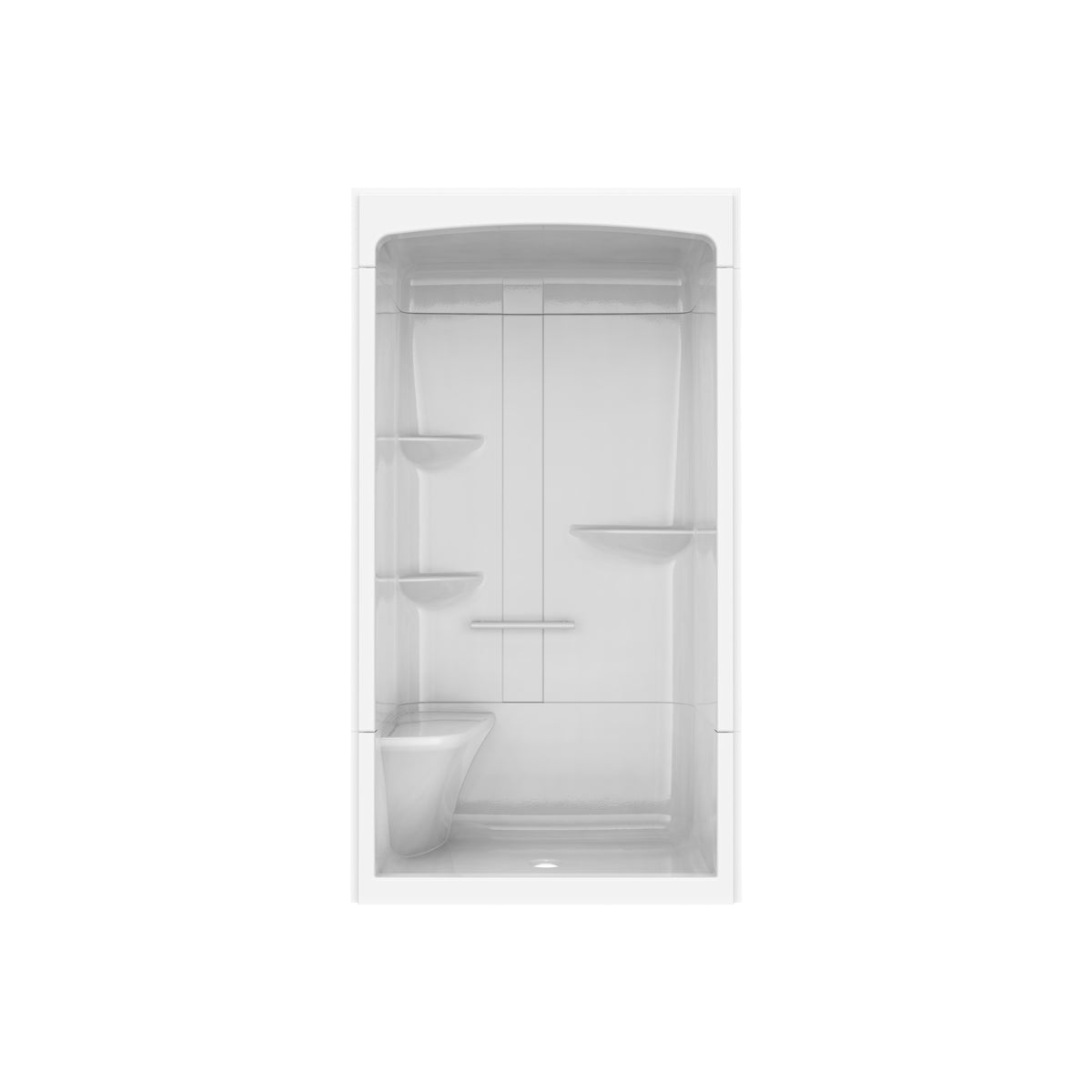 Maax Camelia SHR-4834 Acrylic Alcove Center Drain Left Molded Seat Three-Piece Shower in White - image 8