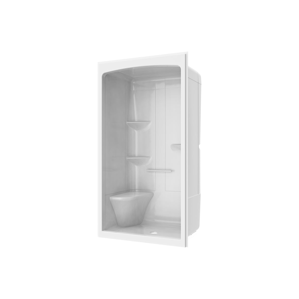 Maax Camelia SHR-4834 Acrylic Alcove Center Drain Right Molded Seat One-Piece Shower in White - image 10