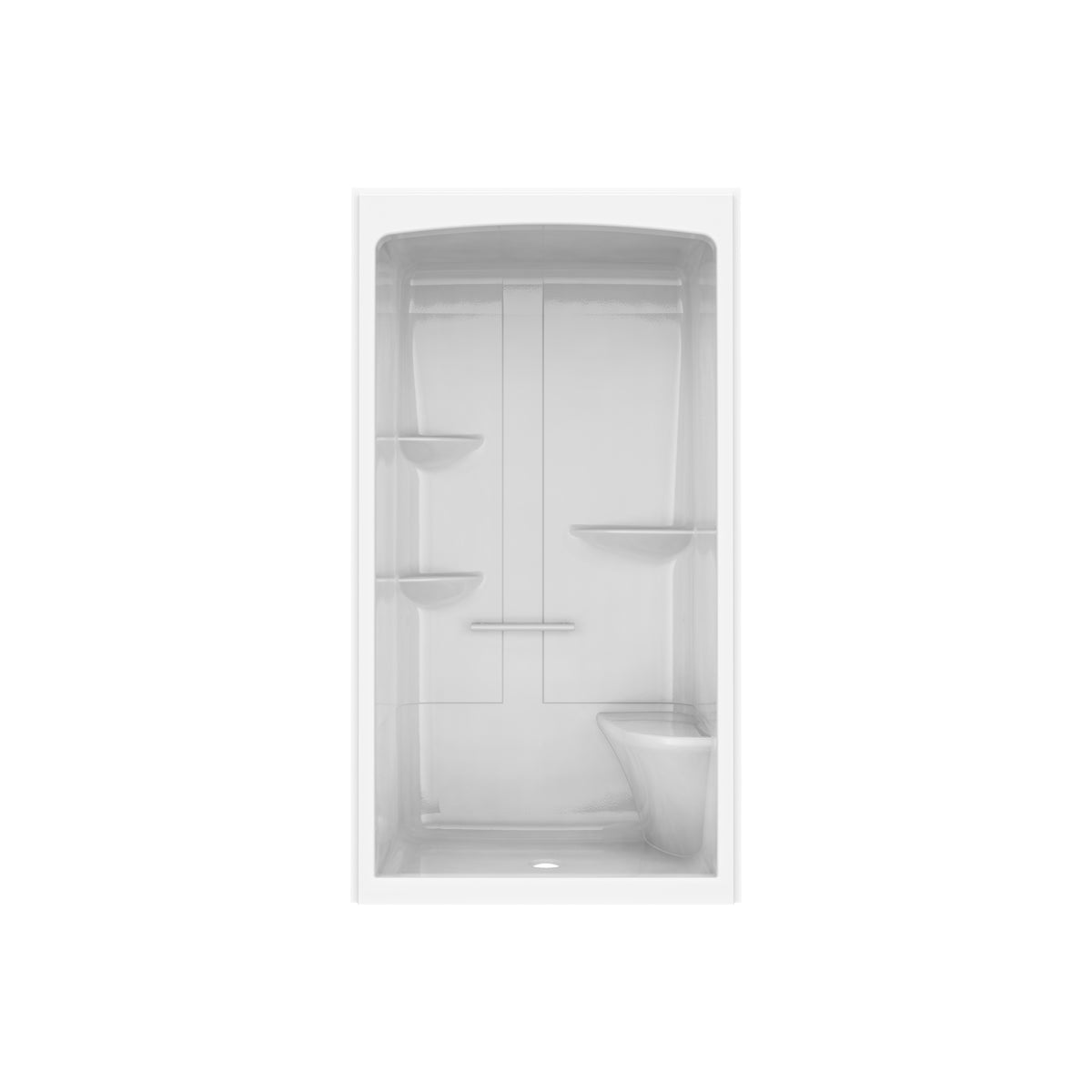 Maax Camelia SHR-4834 Acrylic Alcove Center Drain Right Molded Seat One-Piece Shower in White - image 13
