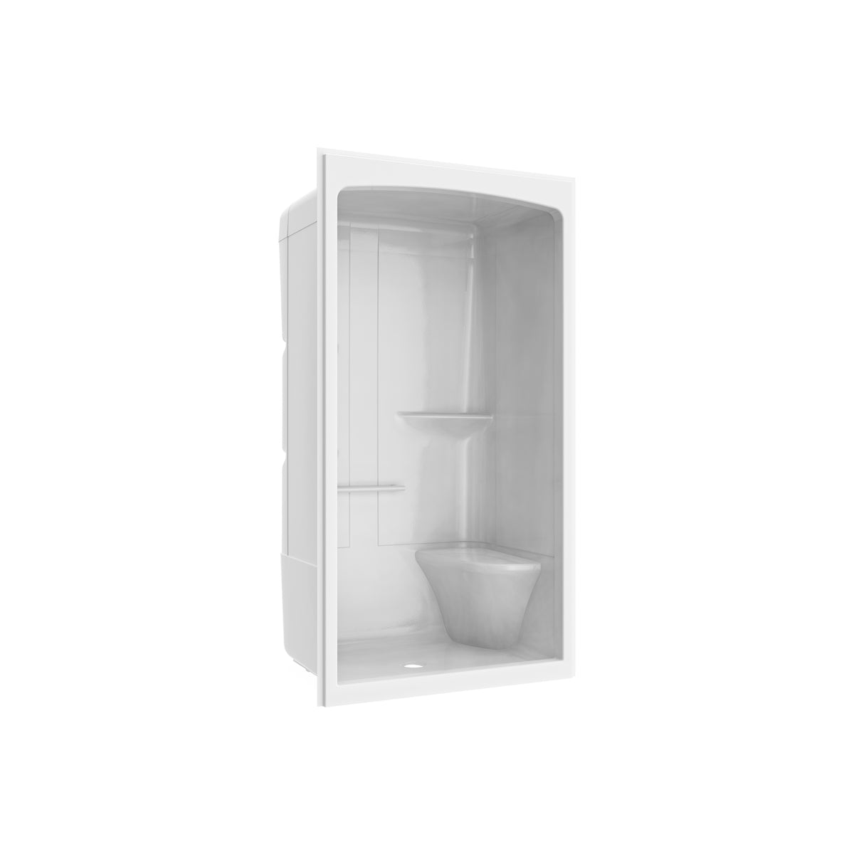 Maax Camelia SHR-4834 Acrylic Alcove Center Drain Right Molded Seat One-Piece Shower in White - image 15