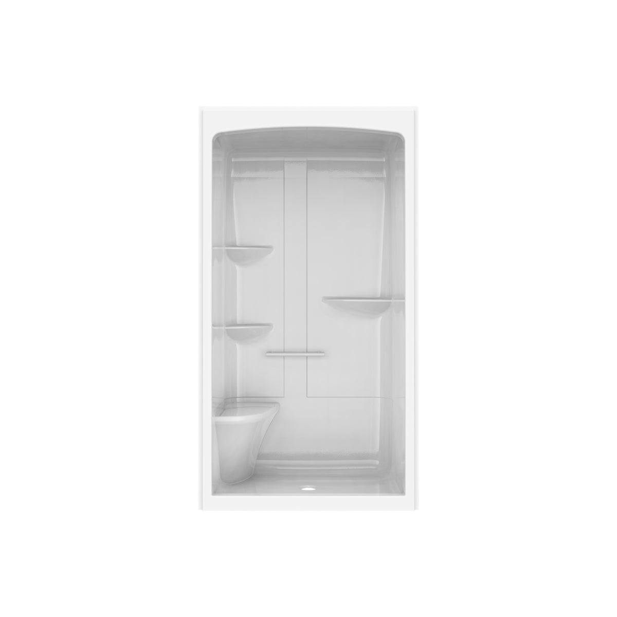 Maax Camelia SHR-4834 Acrylic Alcove Center Drain Right Molded Seat One-Piece Shower in White - image 8