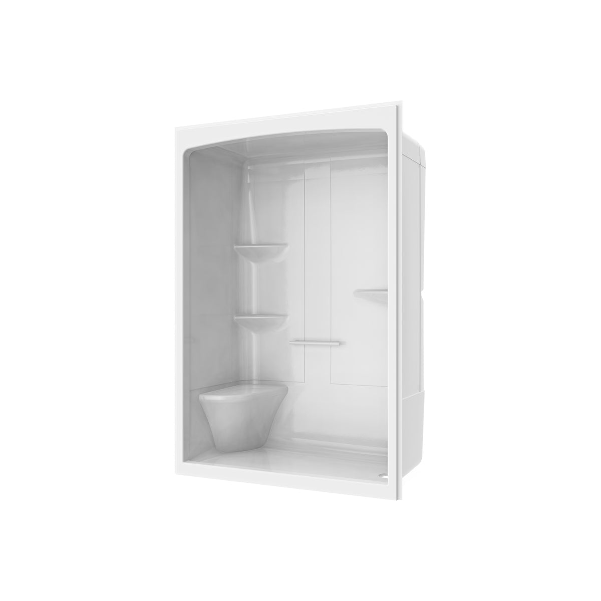 Maax Camelia SHR-6034 Acrylic Alcove Left and Right Molded Seat One-Piece Shower in White - image 15