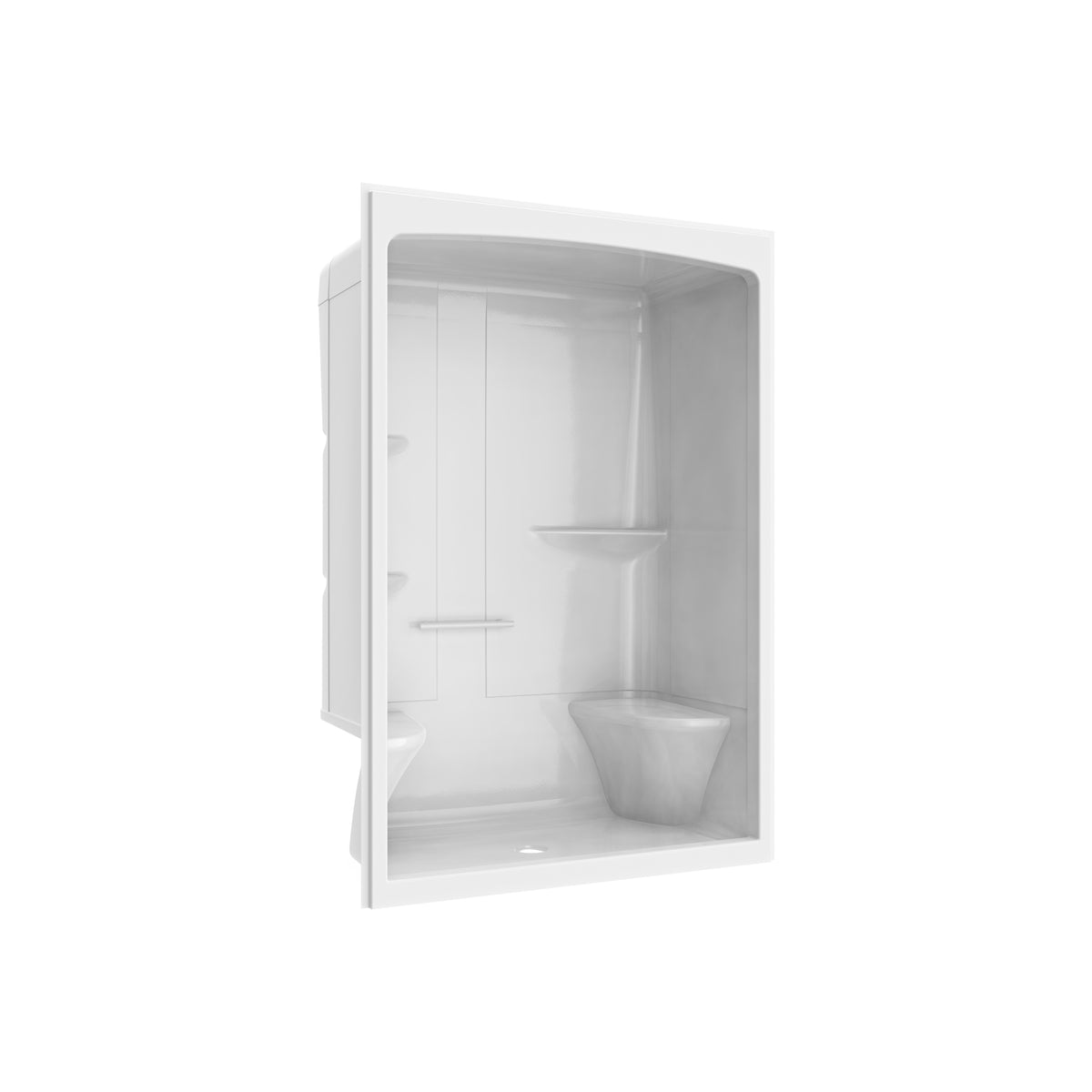 Maax Camelia SHR-6034 Acrylic Alcove Left and Right Molded Seat One-Piece Shower in White - image 30