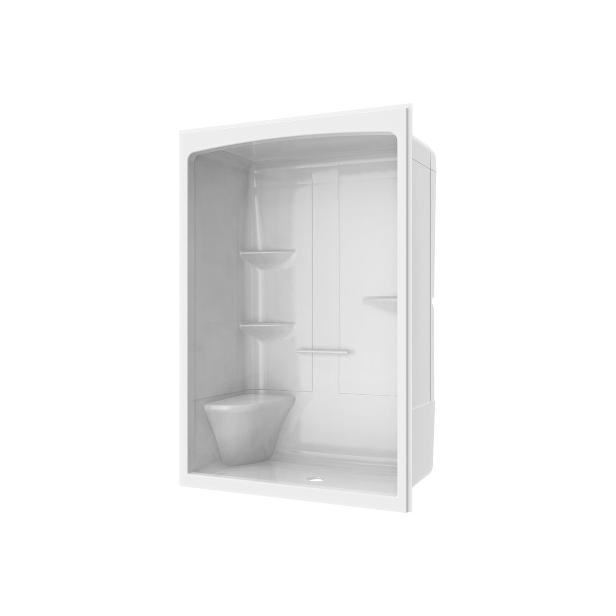 Maax Camelia SHR-6034 Acrylic Alcove Left and Right Molded Seat One-Piece Shower in White - image 35