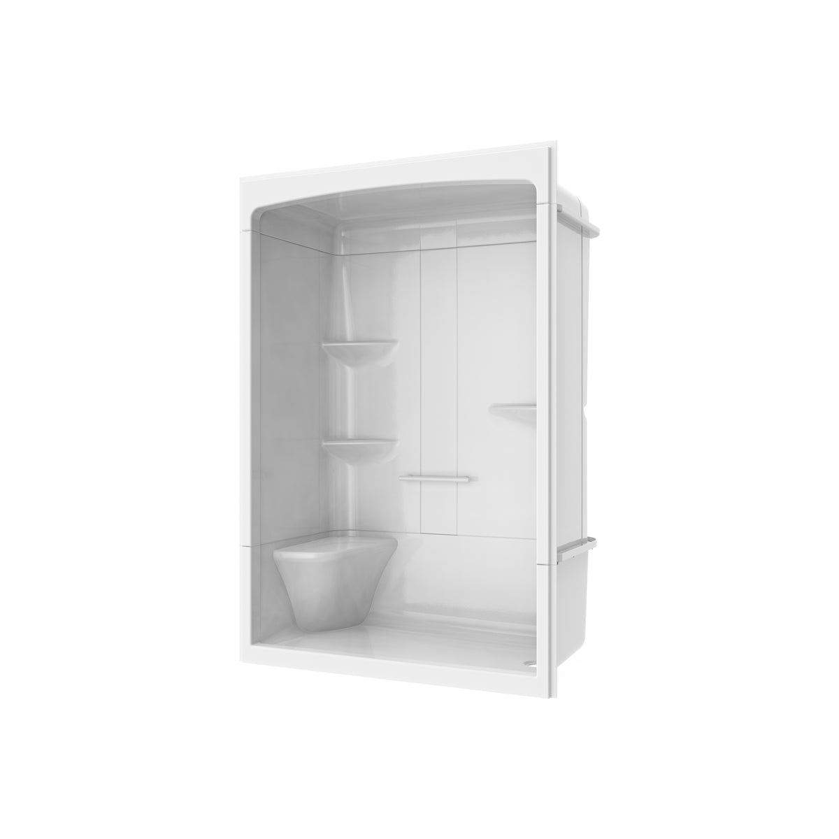 Maax Camelia SHR-6034 Acrylic Alcove Left Molded Seat Three-Piece Shower in White - image 15