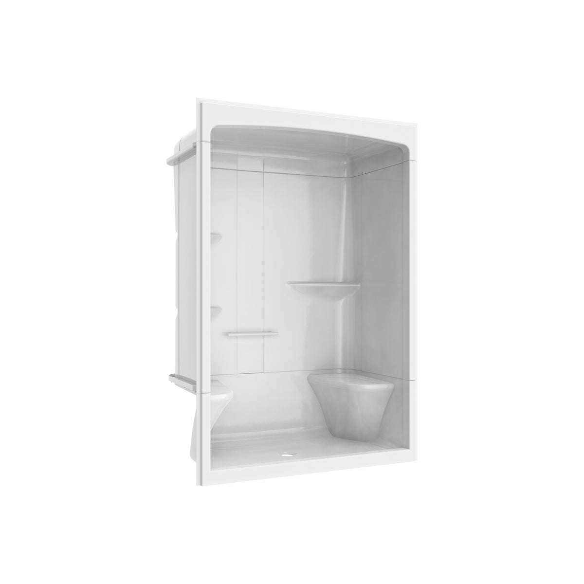 Maax Camelia SHR-6034 Acrylic Alcove Left Molded Seat Three-Piece Shower in White - image 30