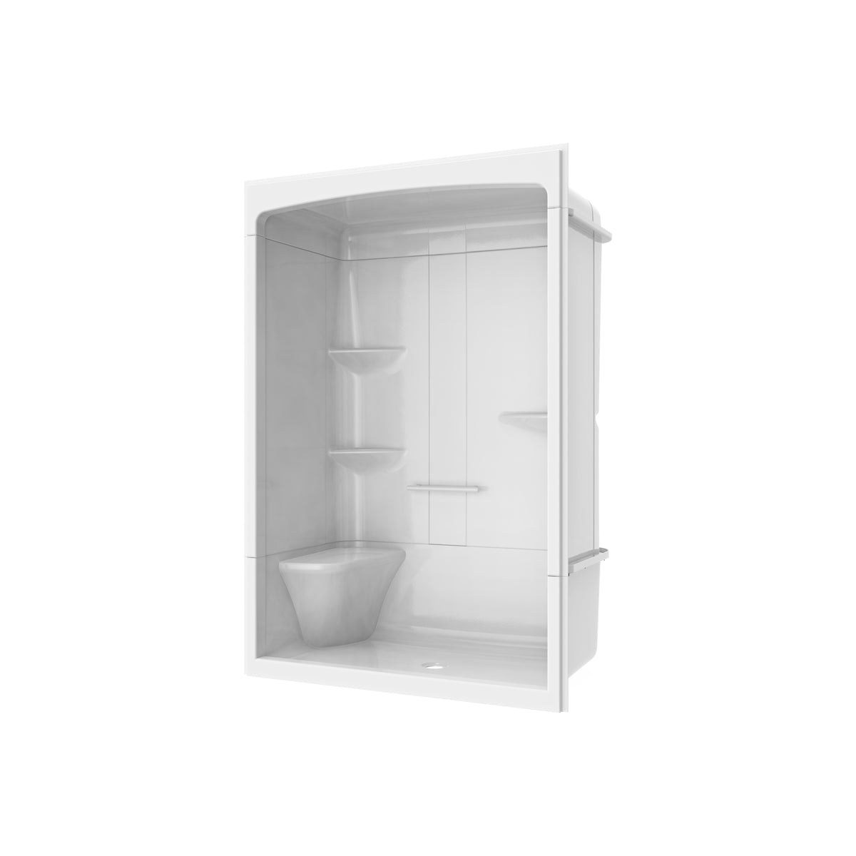 Maax Camelia SHR-6034 Acrylic Alcove Left Molded Seat Three-Piece Shower in White - image 35