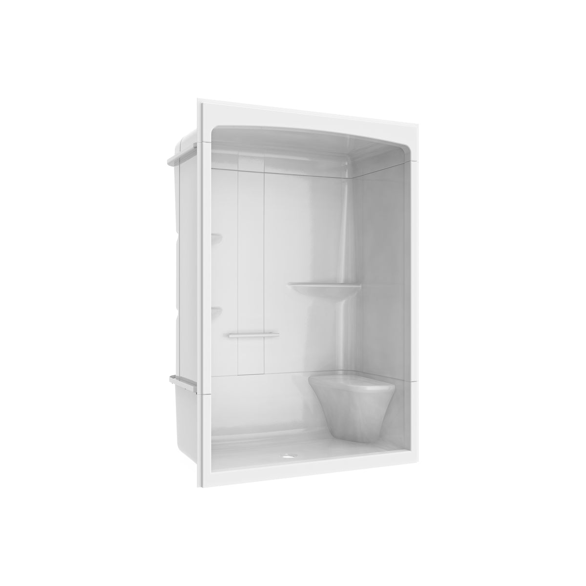 Maax Camelia SHR-6034 Acrylic Alcove Left Molded Seat Three-Piece Shower in White - image 40