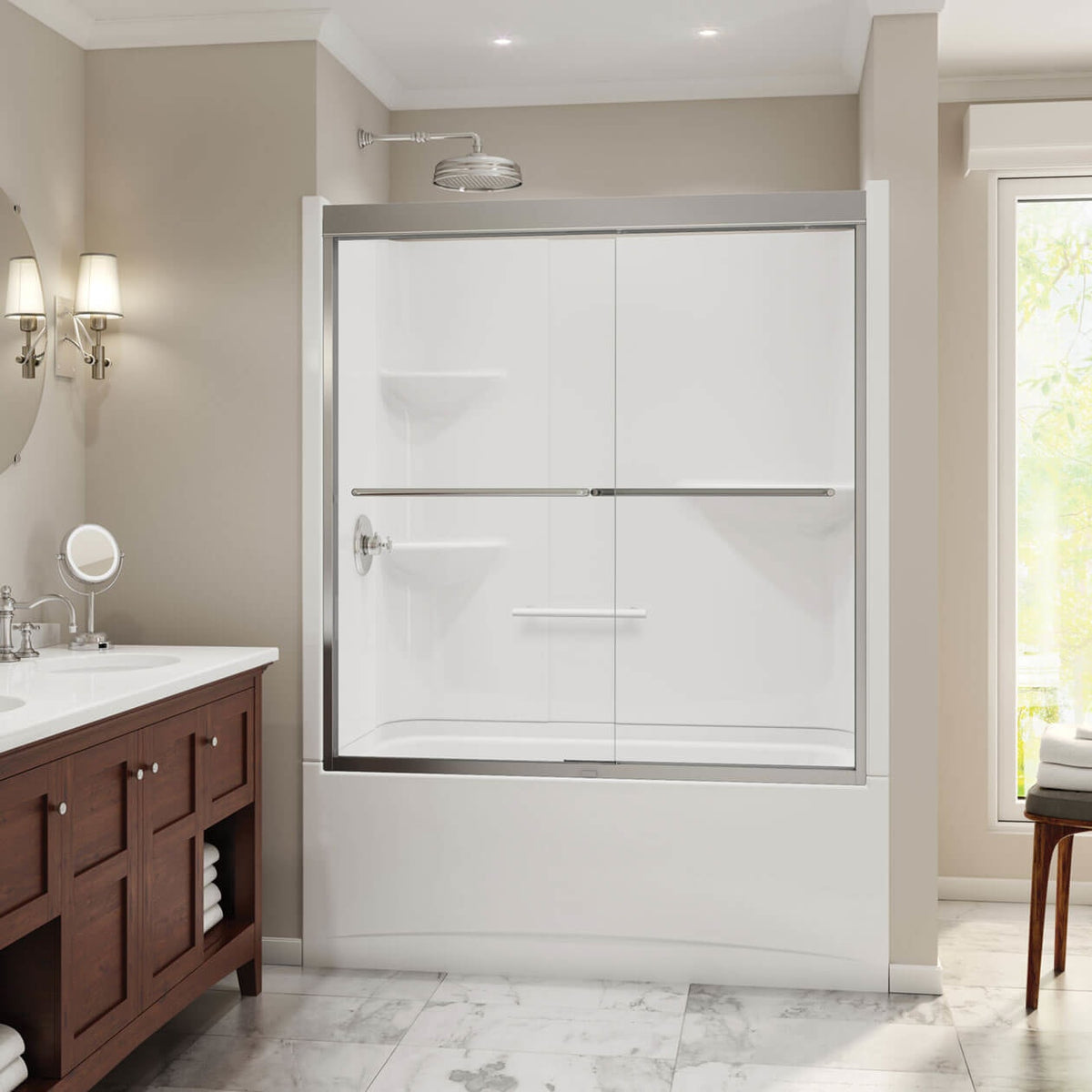 Maax Camelia TS-6032 AFR Acrylic Alcove Two-Piece Tub Shower in White - image 2
