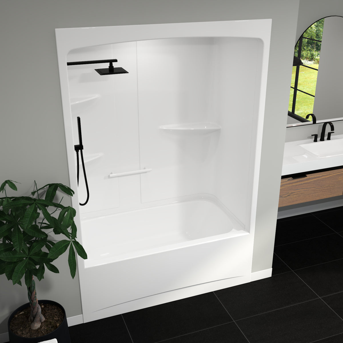 Maax Camelia TSR-6032 Acrylic Alcove One-Piece Tub Shower in White - image 3