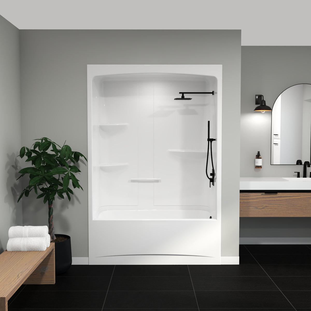 Maax Camelia TSR-6032 Acrylic Alcove One-Piece Tub Shower in White - image 6