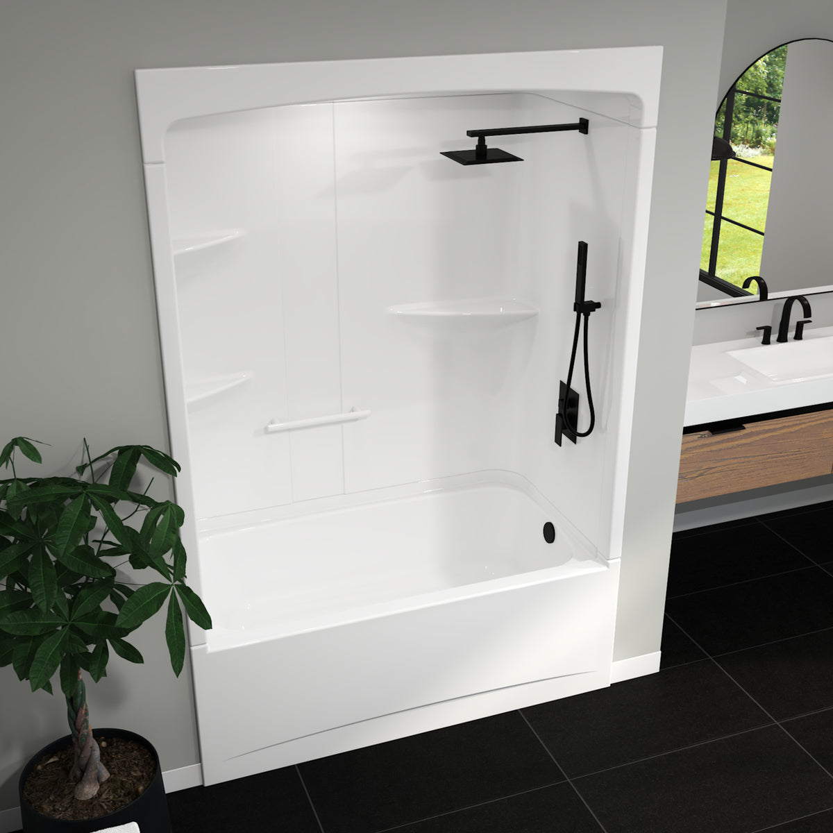 Maax Camelia TSR-6032 Acrylic Alcove Three-Piece Tub Shower in White - image 8