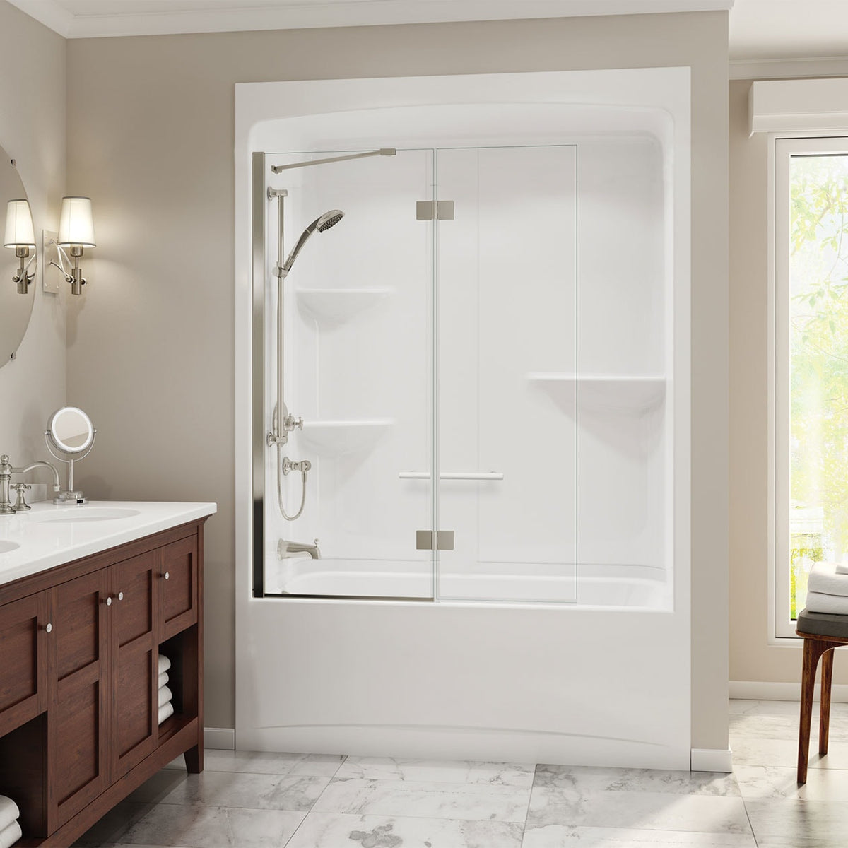 Maax Camelia TSR-6032 AFR Acrylic Alcove One-Piece Tub Shower in White - image 4