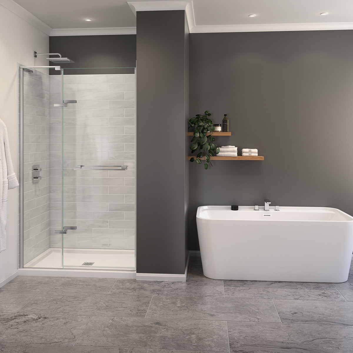 Maax Capella 78 44-47 x 78 in 8 mm Pivot Shower Door for Alcove Installation
