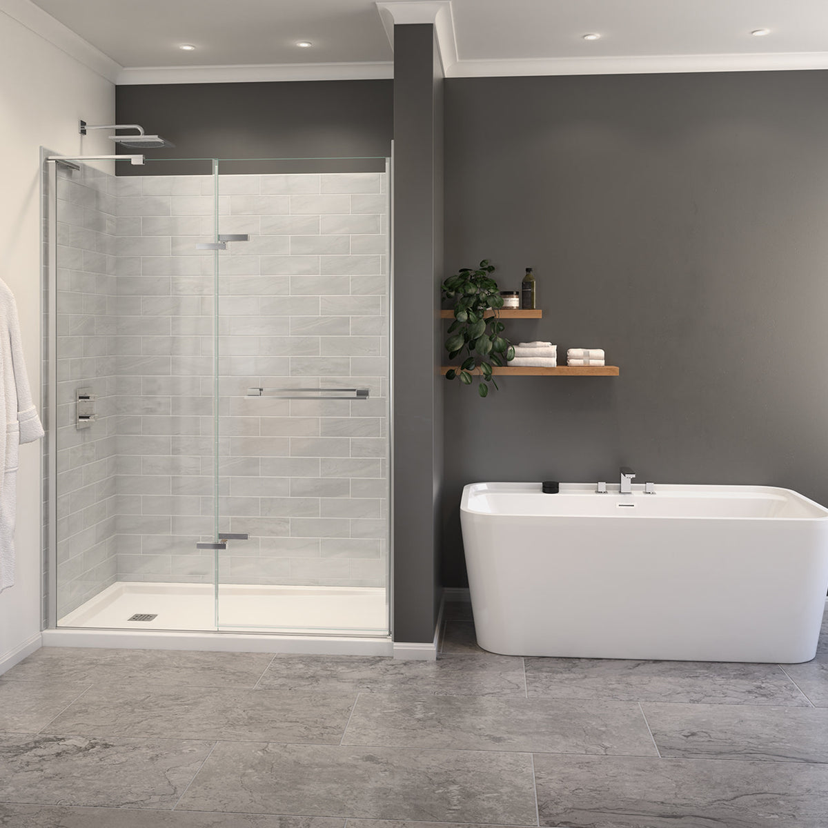 Maax Capella 78 56-59 x 78 in 8 mm Pivot Shower Door for Alcove Installation