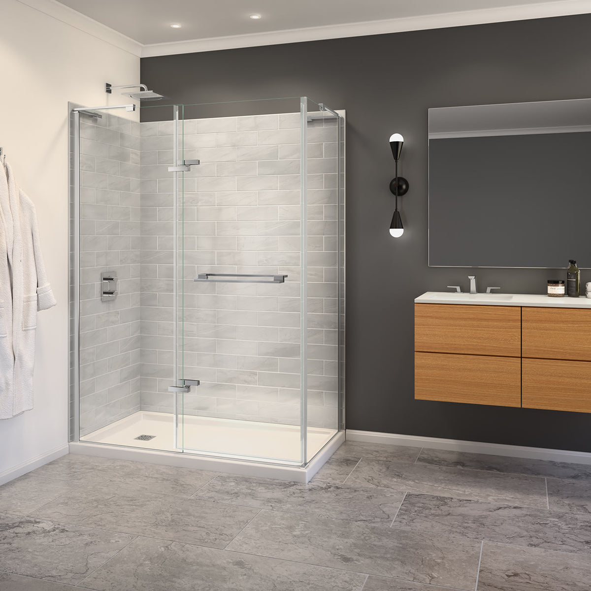 Maax Capella 78 56-59 x 78 in 8 mm Pivot Shower Door for Alcove Installation - image 4