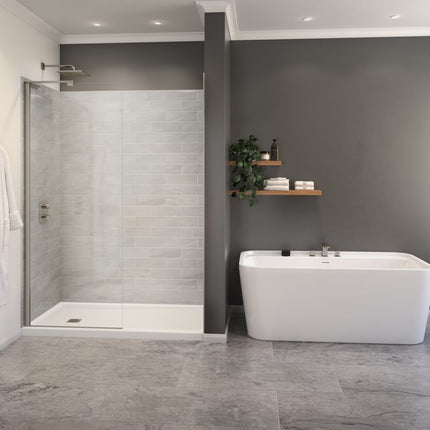 Capella 78 Screen and Return Panel for 36 in. Base with GlassShield® glass in Brushed Nickel - Plumbing Market