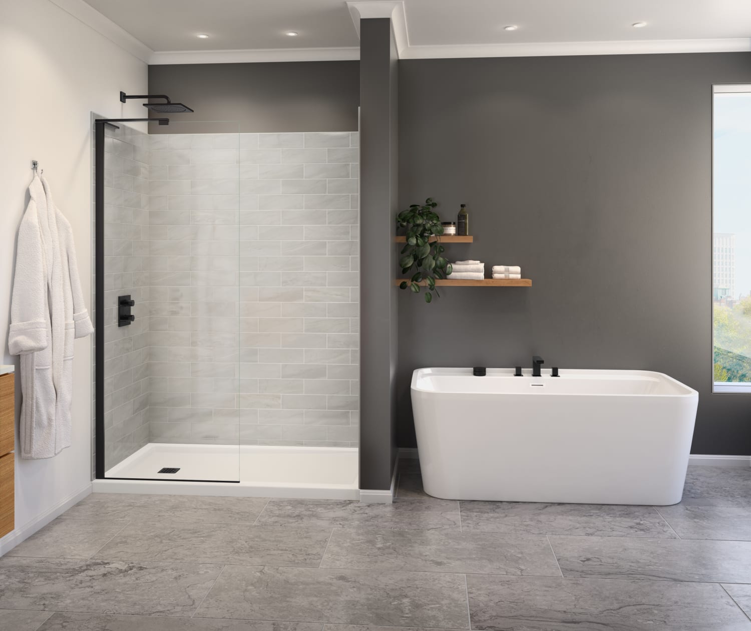 Capella 78 Screen and Return Panel for 36 in. Base with GlassShield® glass in Matte Black - Plumbing Market