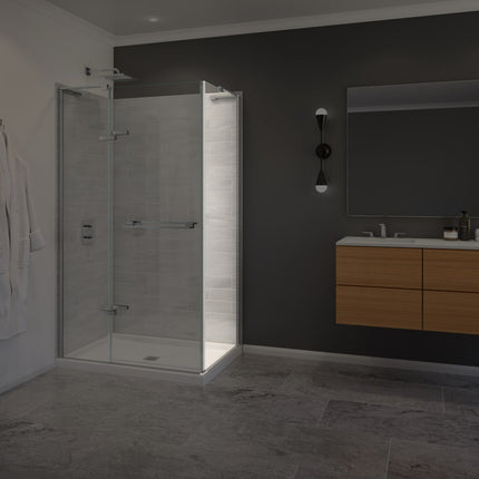 Capella 78 Screen and Return Panel for 36 in. Base with GlassShield® glass in Chrome - Plumbing Market