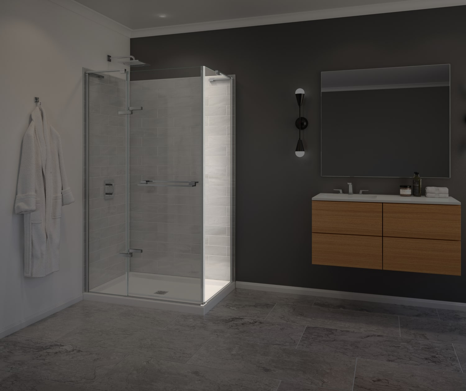 Capella 78 Screen and Return Panel for 36 in. Base with GlassShield® glass in Chrome - Plumbing Market