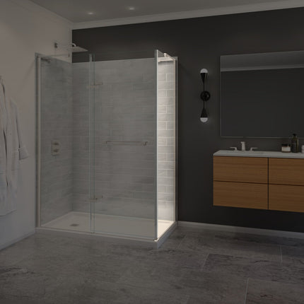 Capella 78 Screen and Return Panel for 36 in. Base with GlassShield® glass in Brushed Nickel - Plumbing Market