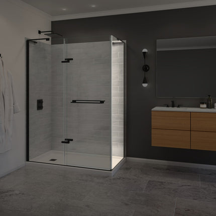 Capella 78 Screen and Return Panel for 36 in. Base with GlassShield® glass in Matte Black - Plumbing Market