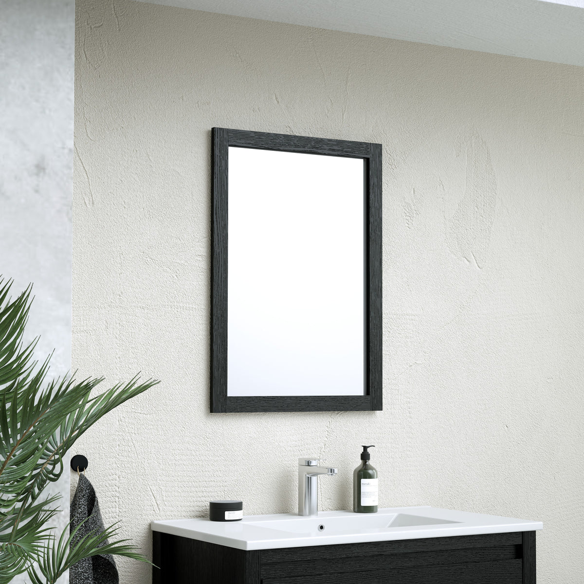 Maax Celestine 30 in Freestanding Single Sink Vanity with Matching Mirror in Black Oak - image 9