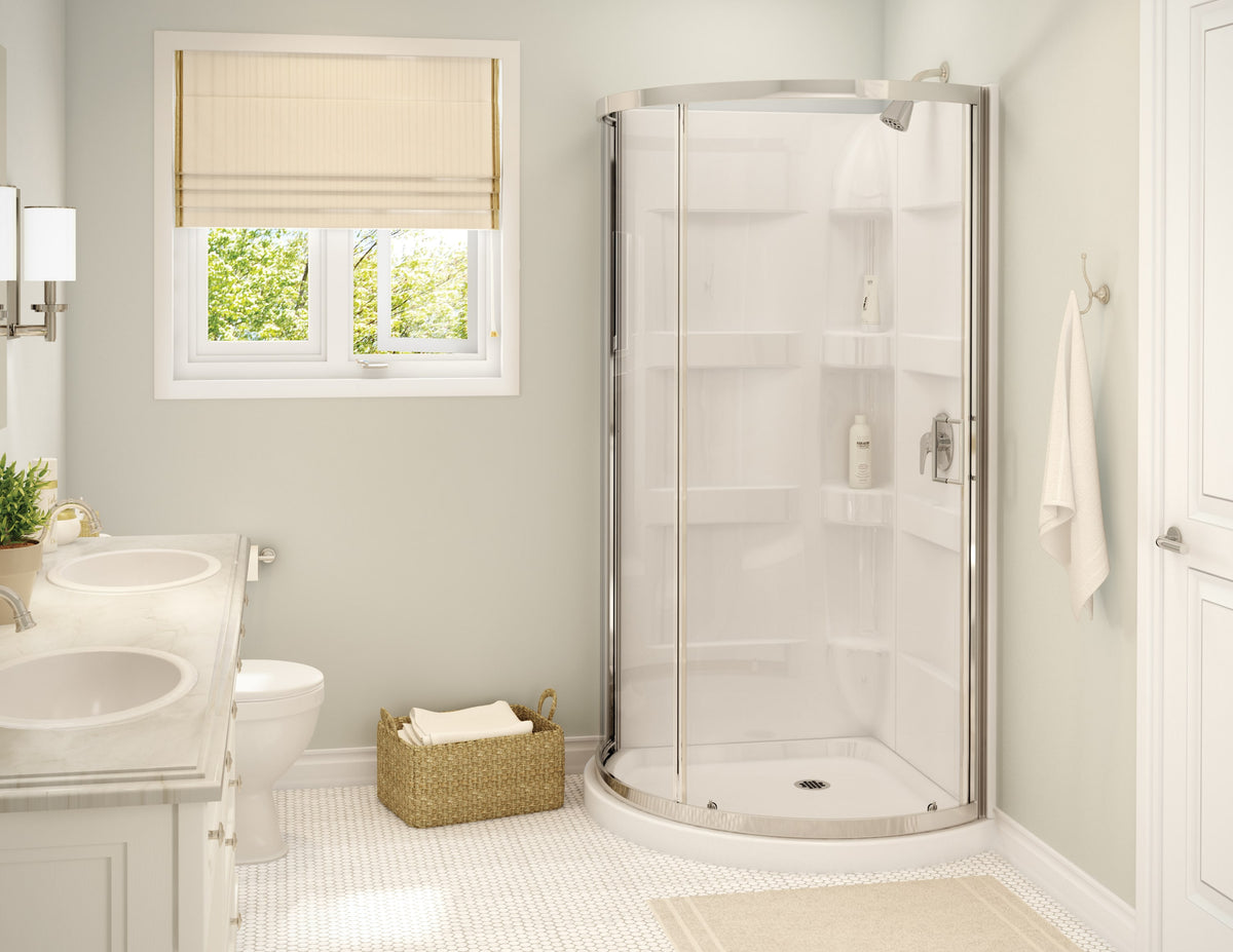 Maax Charlotte 34 x 34 Acrylic Center Drain Shower Kit in White