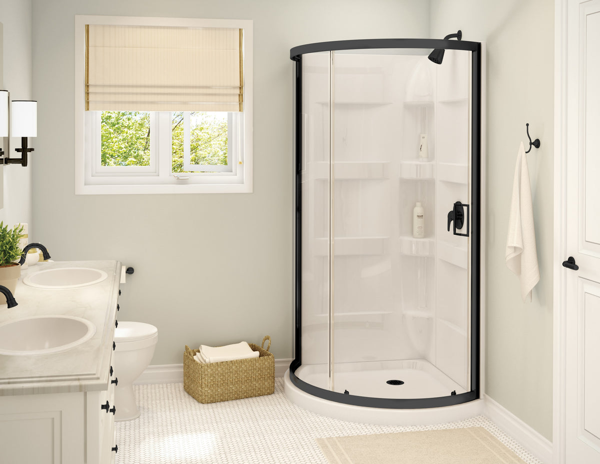 Maax Charlotte 34 x 34 Acrylic Center Drain Shower Kit in White - image 2
