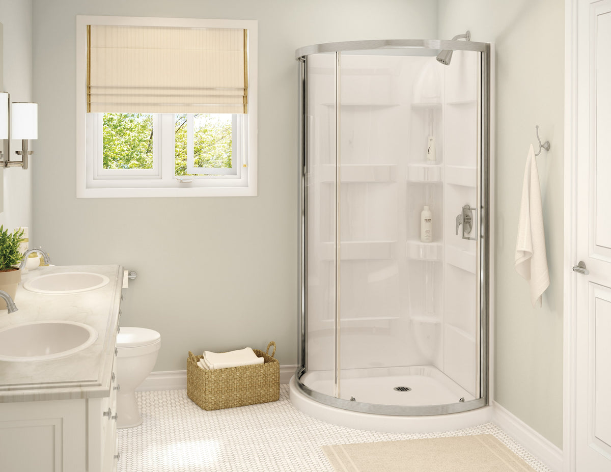 Maax Charlotte 34 x 34 Acrylic Center Drain Shower Kit in White - image 3
