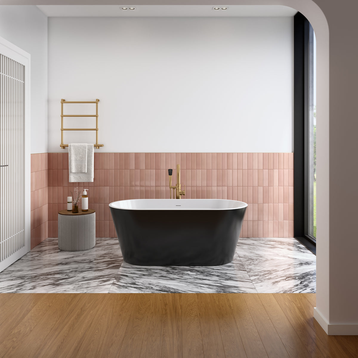 Maax Chorale 60 x 30 Acrylic Freestanding Center Drain Bathtub in White with White Skirt - image 6