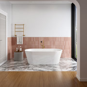 Maax Chorale 67 x 31 Acrylic Freestanding Center Drain Bathtub in White with Black Skirt