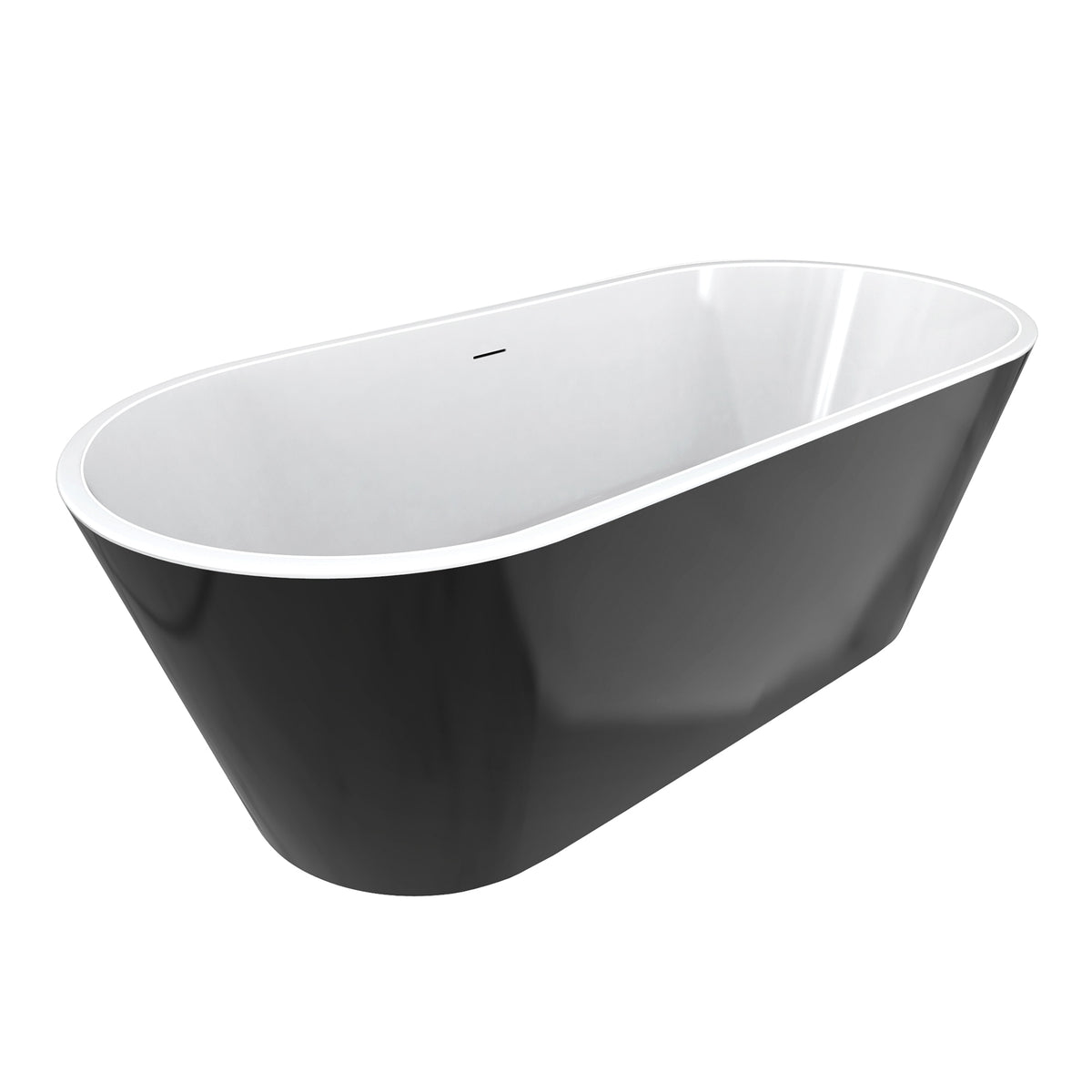 Maax Chorale 67 x 31 Acrylic Freestanding Center Drain Bathtub in White with Black Skirt - image 9