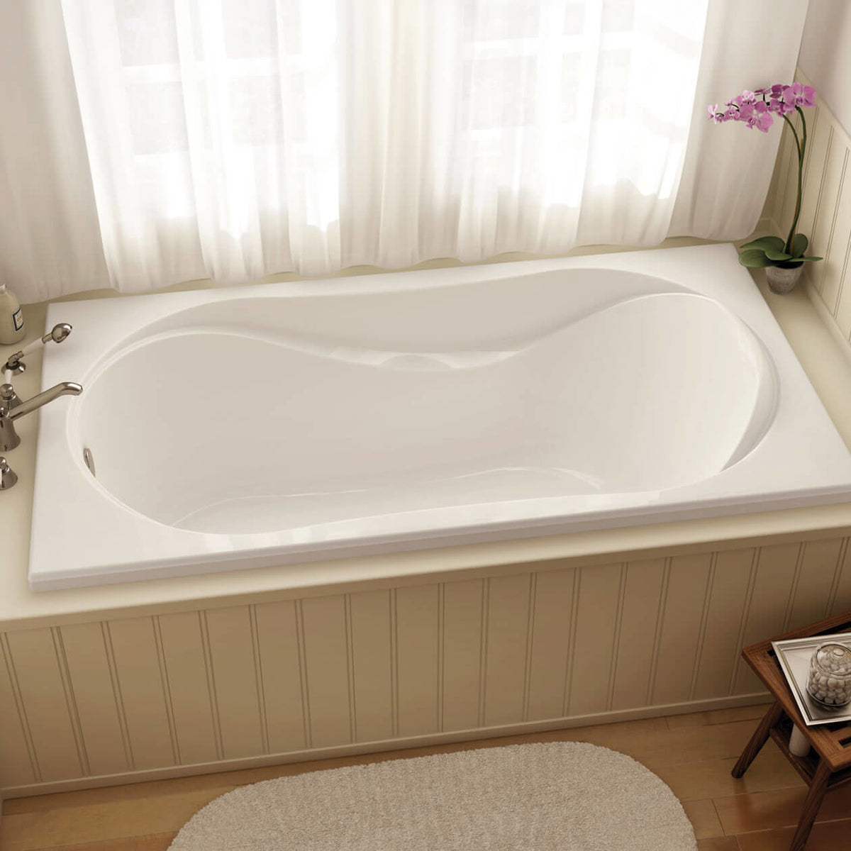 Maax Cocoon 6032 Acrylic Drop-in End Drain Combined & Bathtub in White