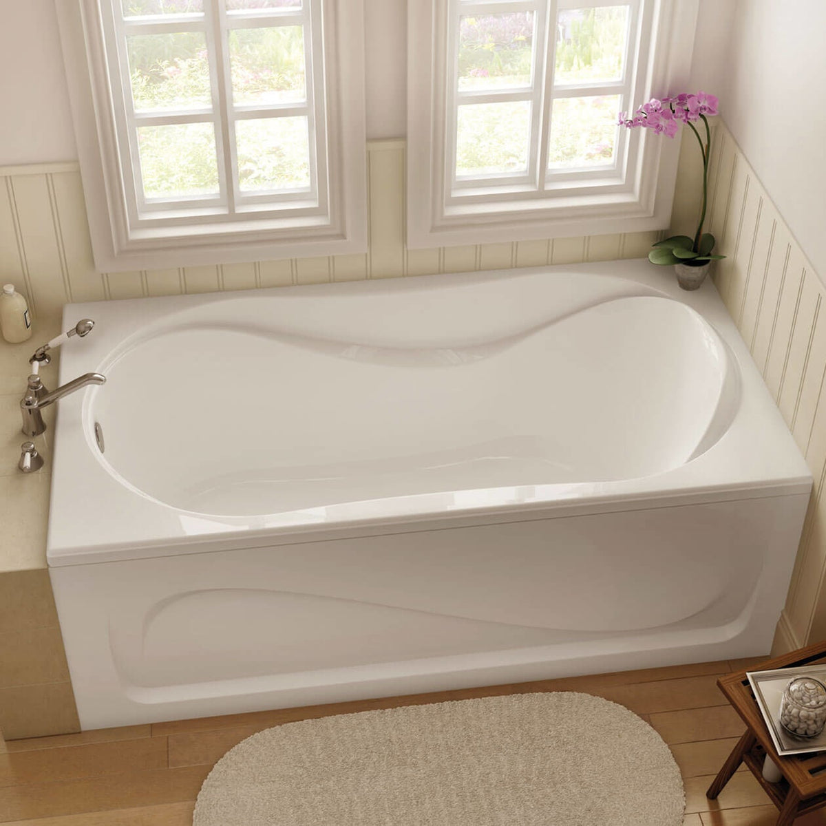 Maax Cocoon 6032 Acrylic Drop-in End Drain Combined & Bathtub in White - image 2