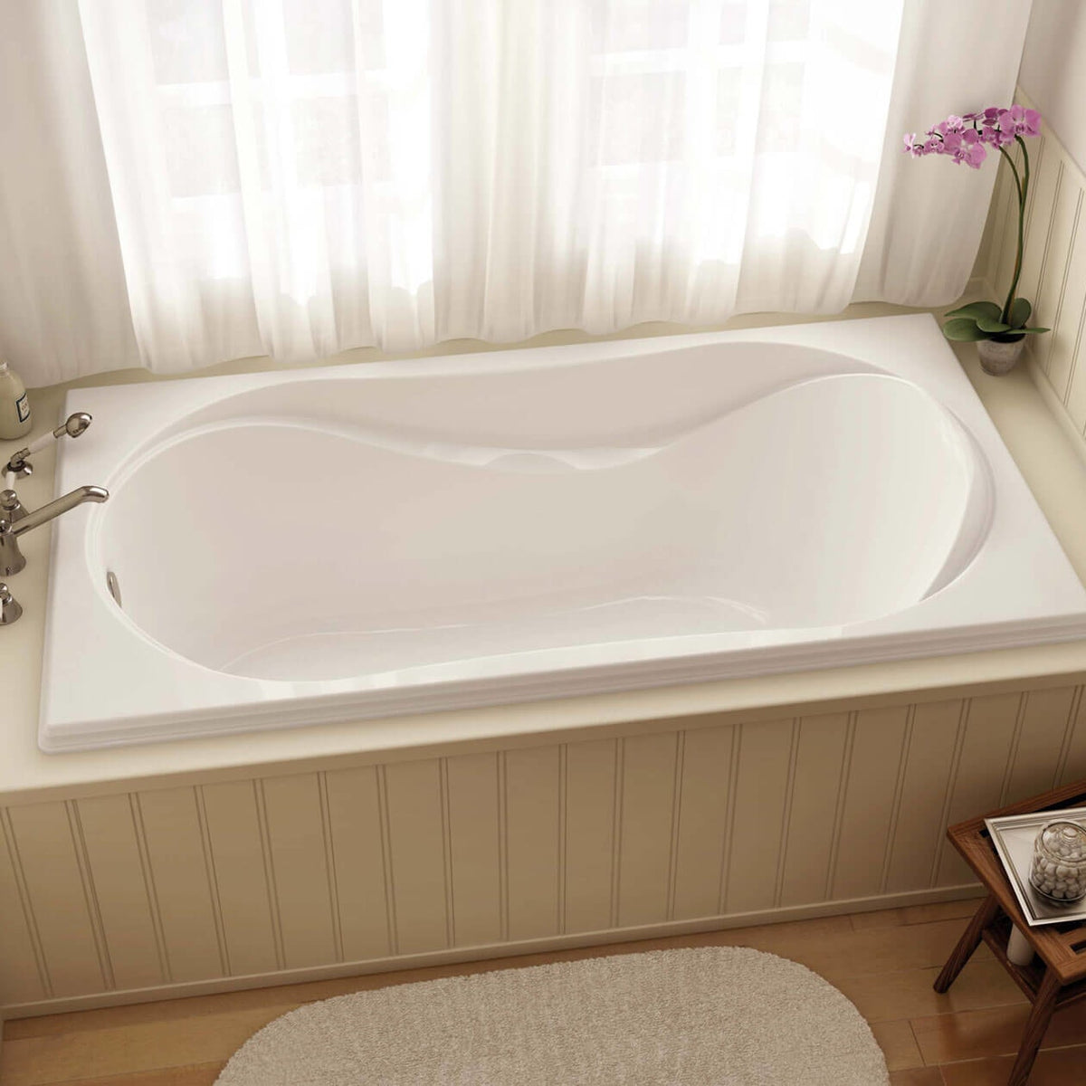 Maax Cocoon 6032 Acrylic Drop-in End Drain Combined & Bathtub in White - image 4
