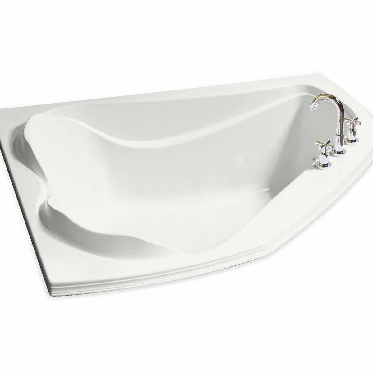Maax Cocoon 6054 Acrylic Corner Center Drain 10 Microjets Bathtub in White - image 2