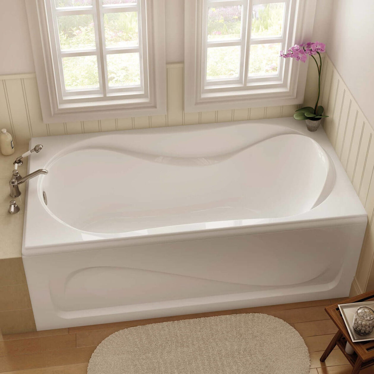 Maax Cocoon 6636 Acrylic Drop-in End Drain Bathtub in White - image 5