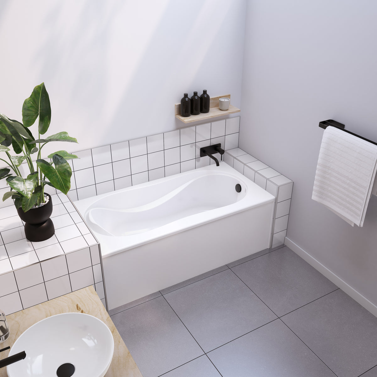 Maax Cocoon Sleek 6030 IFS Acrylic Alcove Bathtub in White - image 6