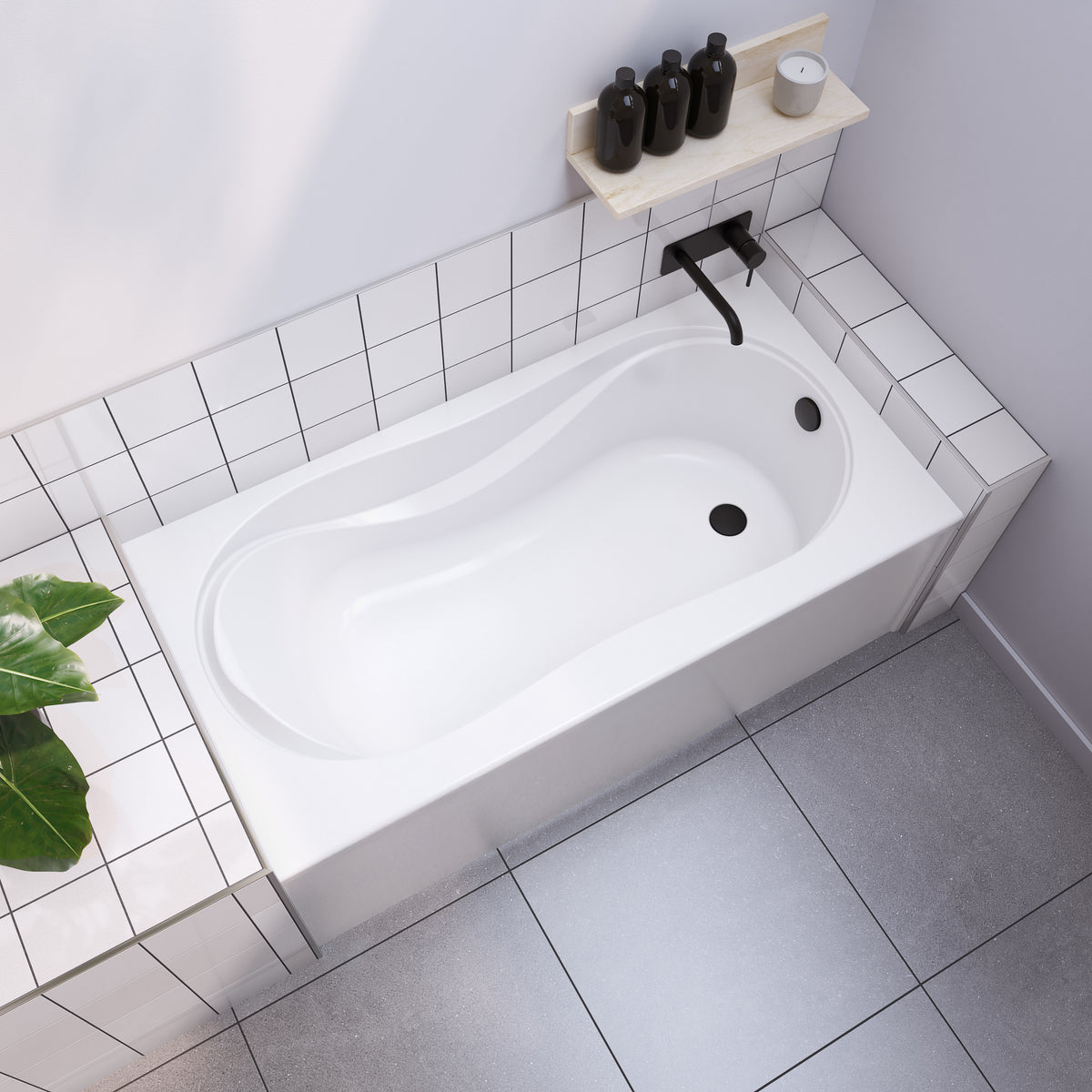Maax Cocoon Sleek 6030 IFS Acrylic Alcove Bathtub in White - image 7