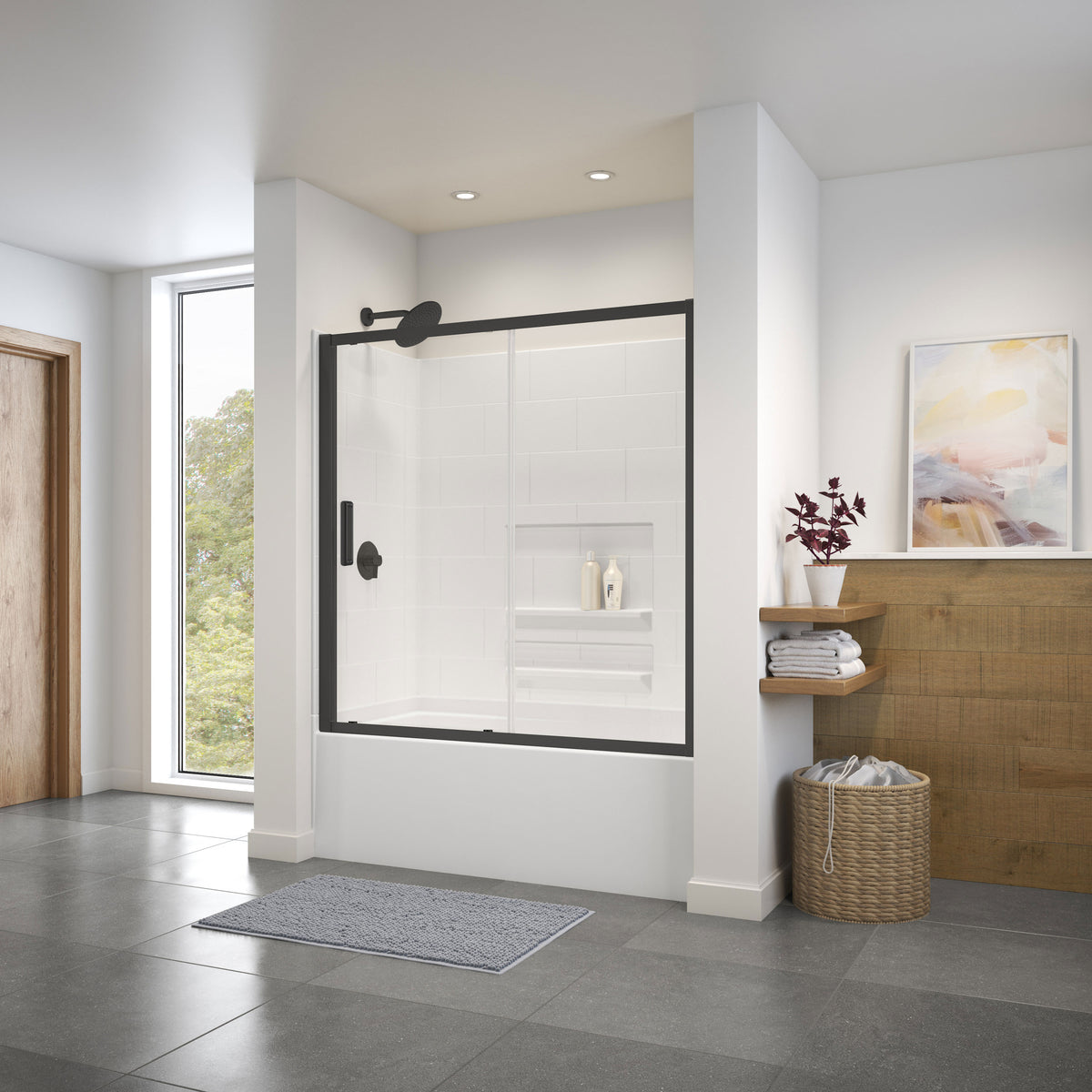 Maax Connect 55 1/2-57 x 57 in 6mm Sliding Tub Door for Alcove Installation - image 3