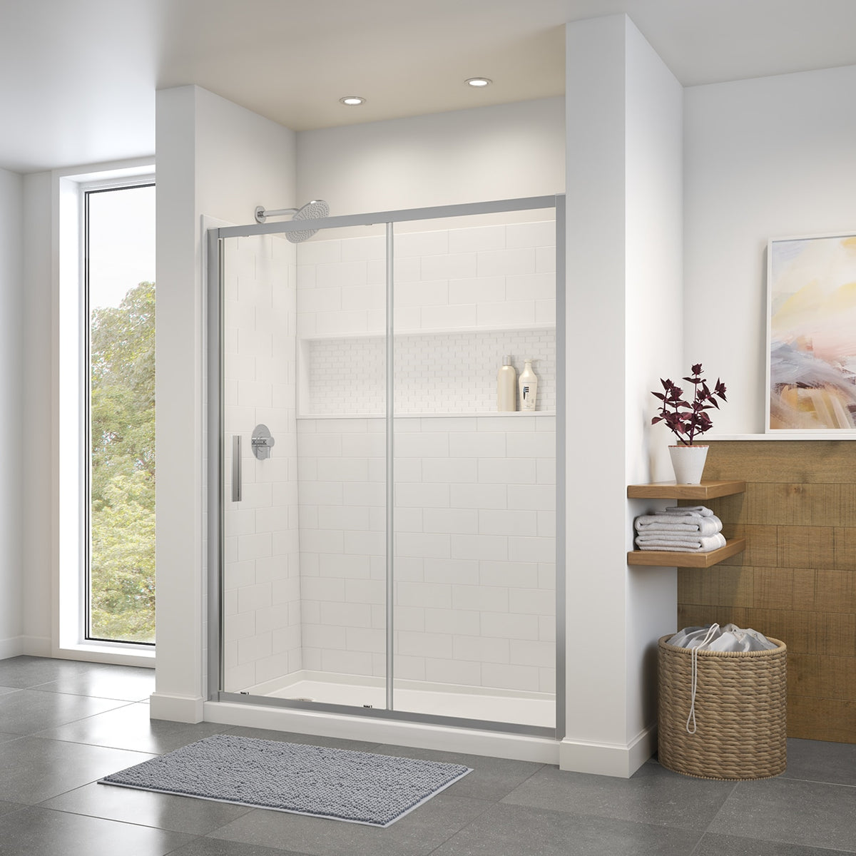 Maax Connect 55 ½-57 x 72 in 6mm Sliding Shower Door for Alcove Installation - image 2