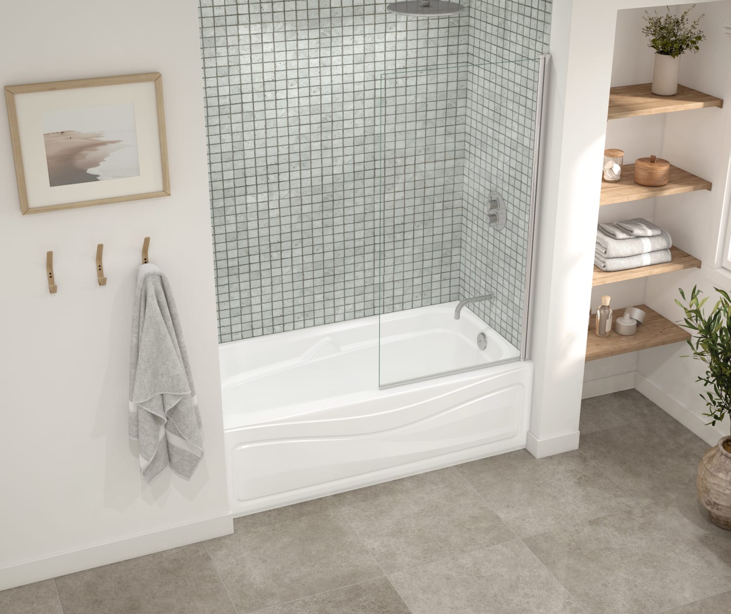 Corinthia II 60 x 30 Acrylic Alcove Left-Hand Drain Bathtub in White - Plumbing Market