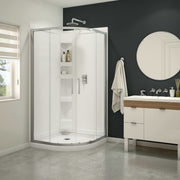 Maax Daisy 38 x 38 Acrylic Center Drain Shower Kit in White