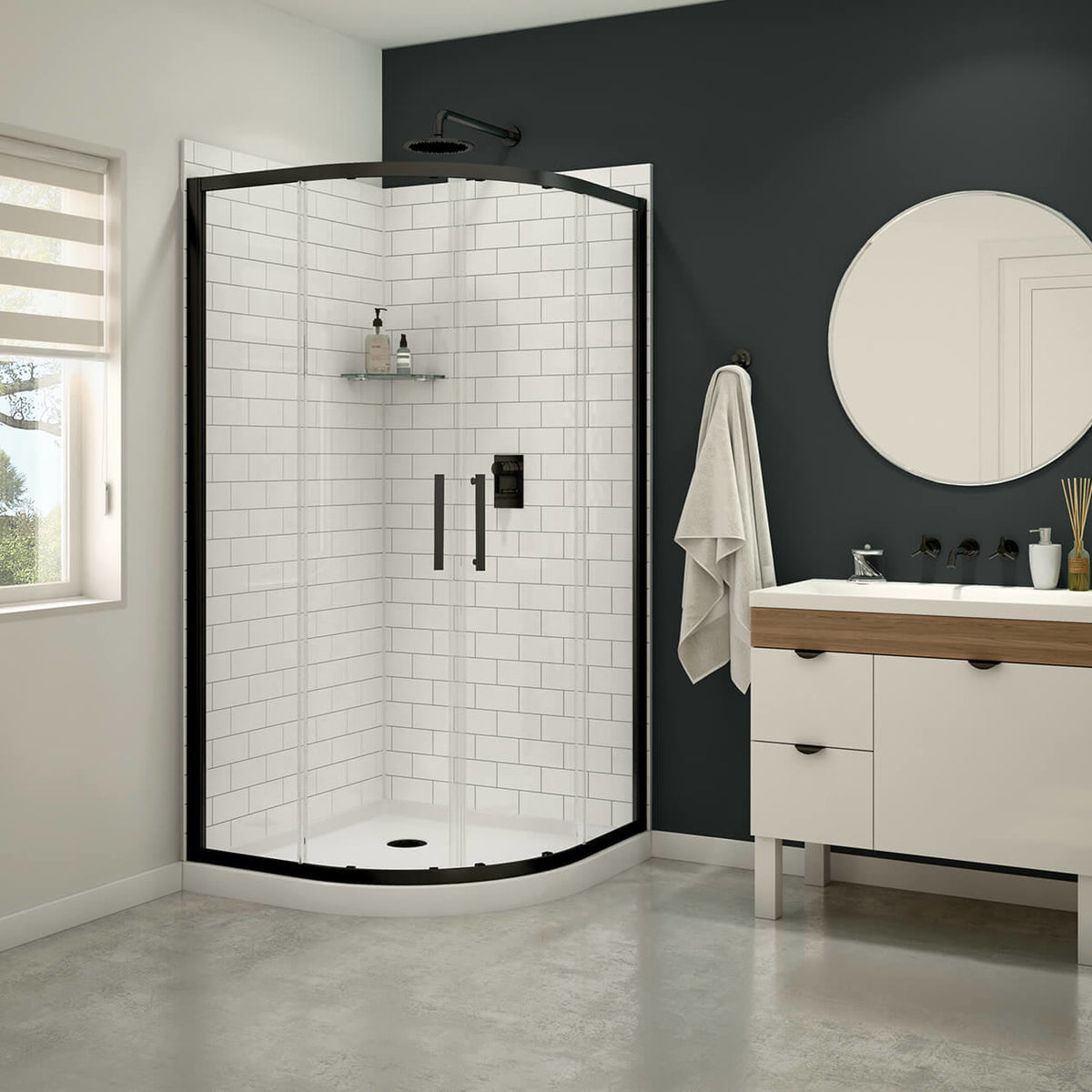 Maax Daisy 38 x 38 Acrylic Center Drain Shower Kit in White - image 6